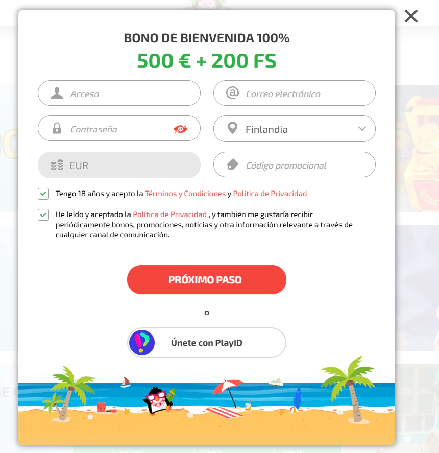 BoaBoa Casino registro e inicio de sesión